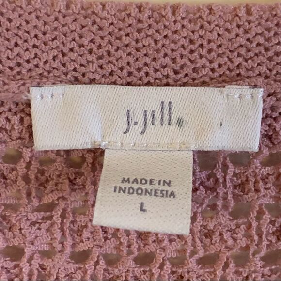 J Jill Open Weave Sweater Mauve Crew Neck Long Sleeves Sz Large Gorgeous - Picture 2 of 5